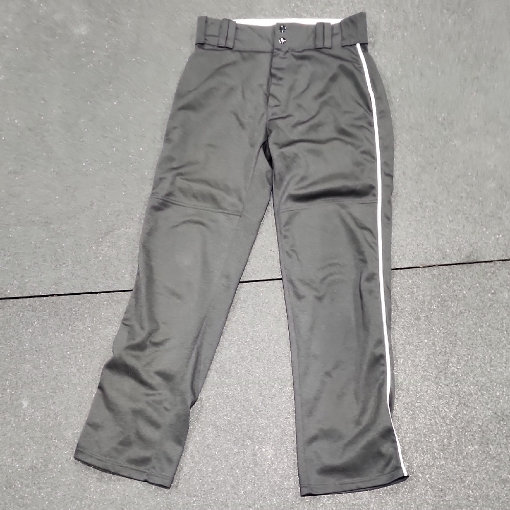 Men's Charcoal Dress Pants with White Stripe